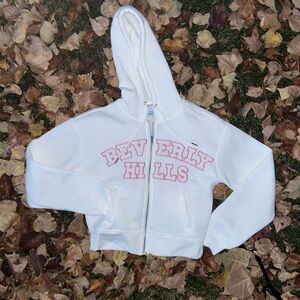 Garage "Beverly Hills" cropped zip-up hoodie